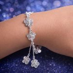 Pulsera Flores plateada - Imagen 2